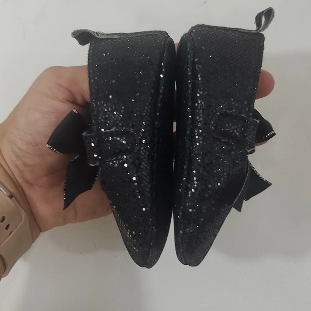 Espirit glittert black shoes 6-12 months